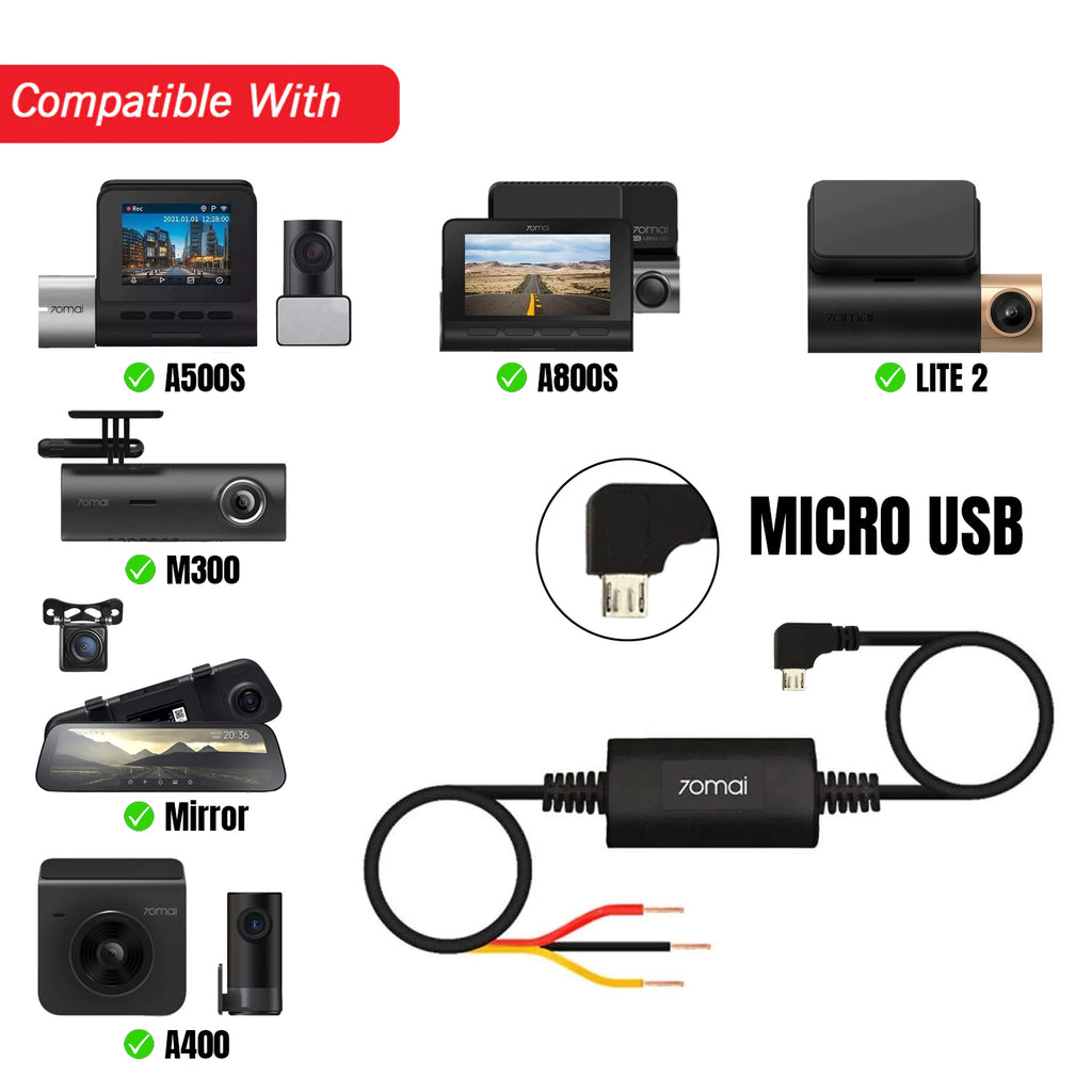 70mai Hardwire Kit UP02 for Dash Cam A800S/A500S/A400/Lite 2/M300 – 70mai  Official Store