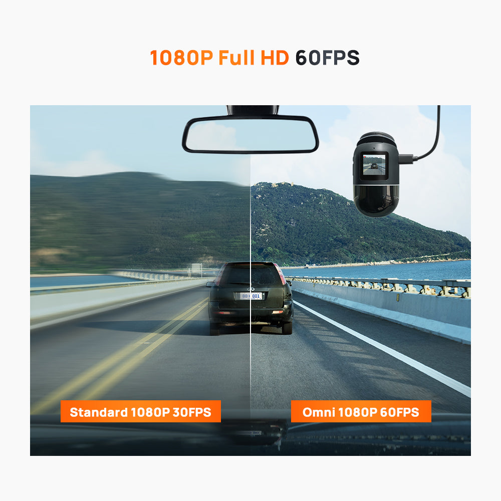 70mai Omni 1080p 360° Dash Cam Video Camera Black 64G